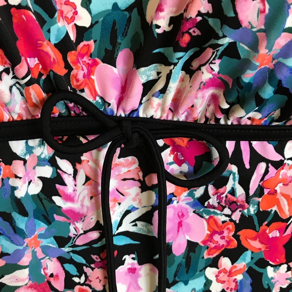 SWIM SOLUTIONS Floral Swimsuit Pink Black Women’s Plus Size 18 - Picture 4 of 16